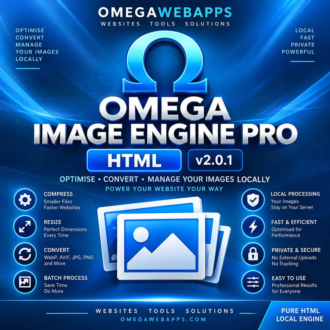 Omega Image Engine Pro — Pure HTML Pro