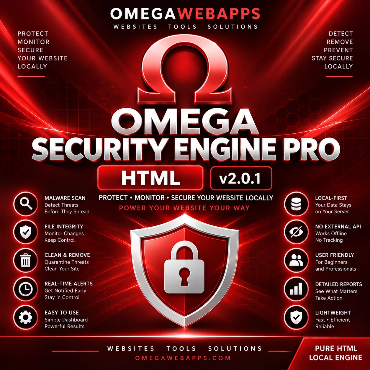 Omega Security Engine Pro — Pure HTML Pro