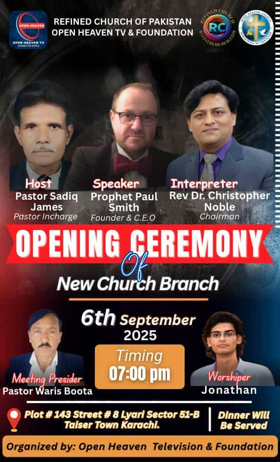 Grand Opening Refined Church Pakistan 6.09.25