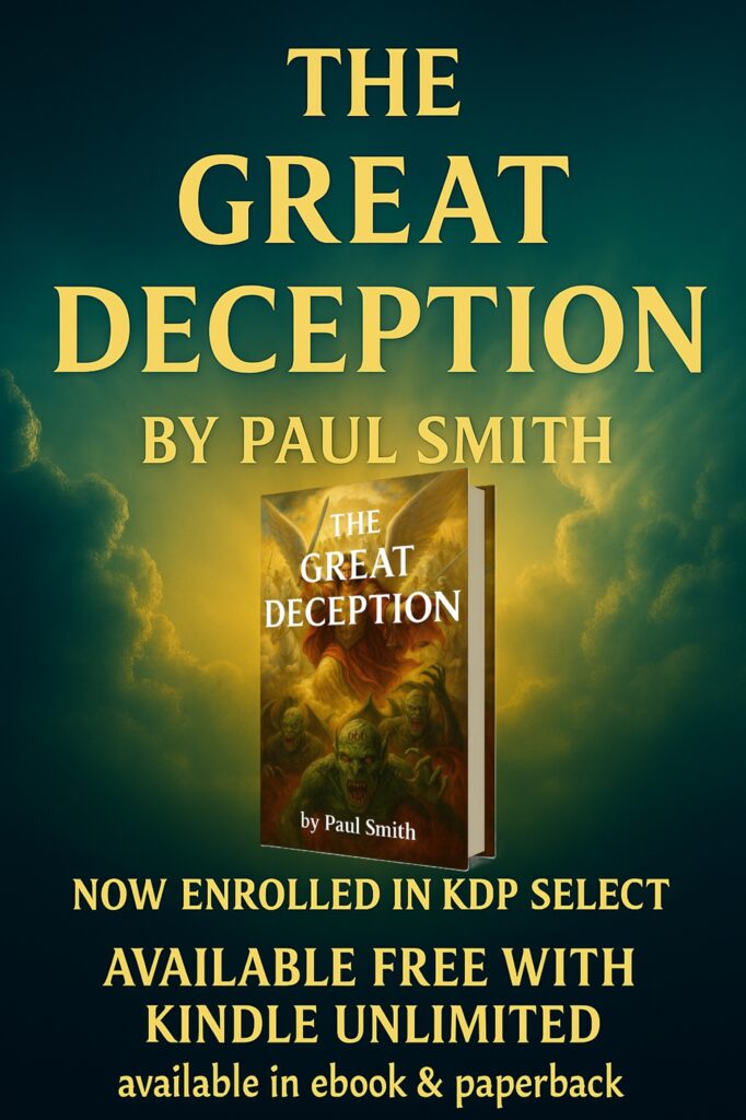 THE GREAT DECEPTION 3D BOOK ON GREEN BACKGROUND