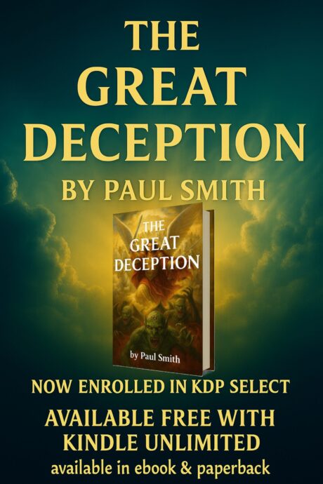 THE GREAT DECEPTION 3D BOOK ON GREEN BACKGROUND