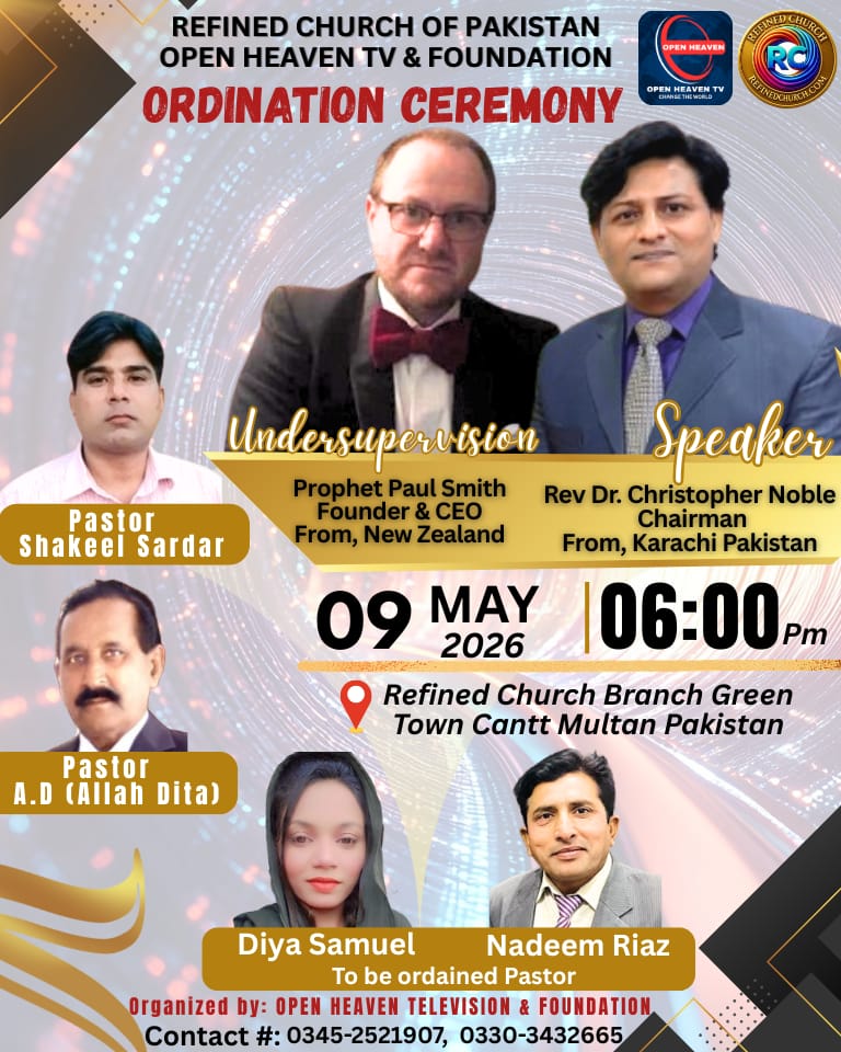 Refined Church Pakistan Ordination Ceremony Poster – May